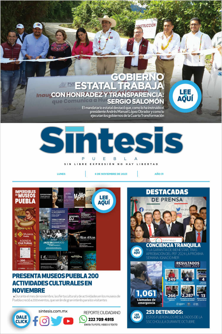 Portada de Síntesis - Puebla (México)
