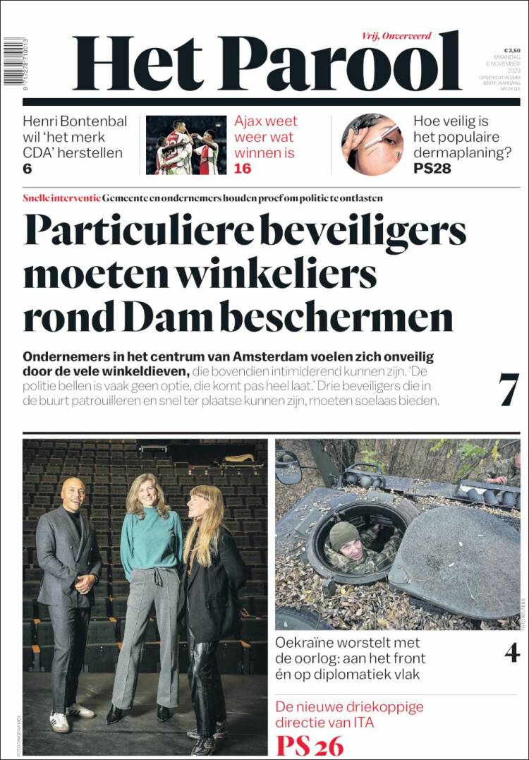 Portada de Het Parool (Pa&iacute;ses Bajos)