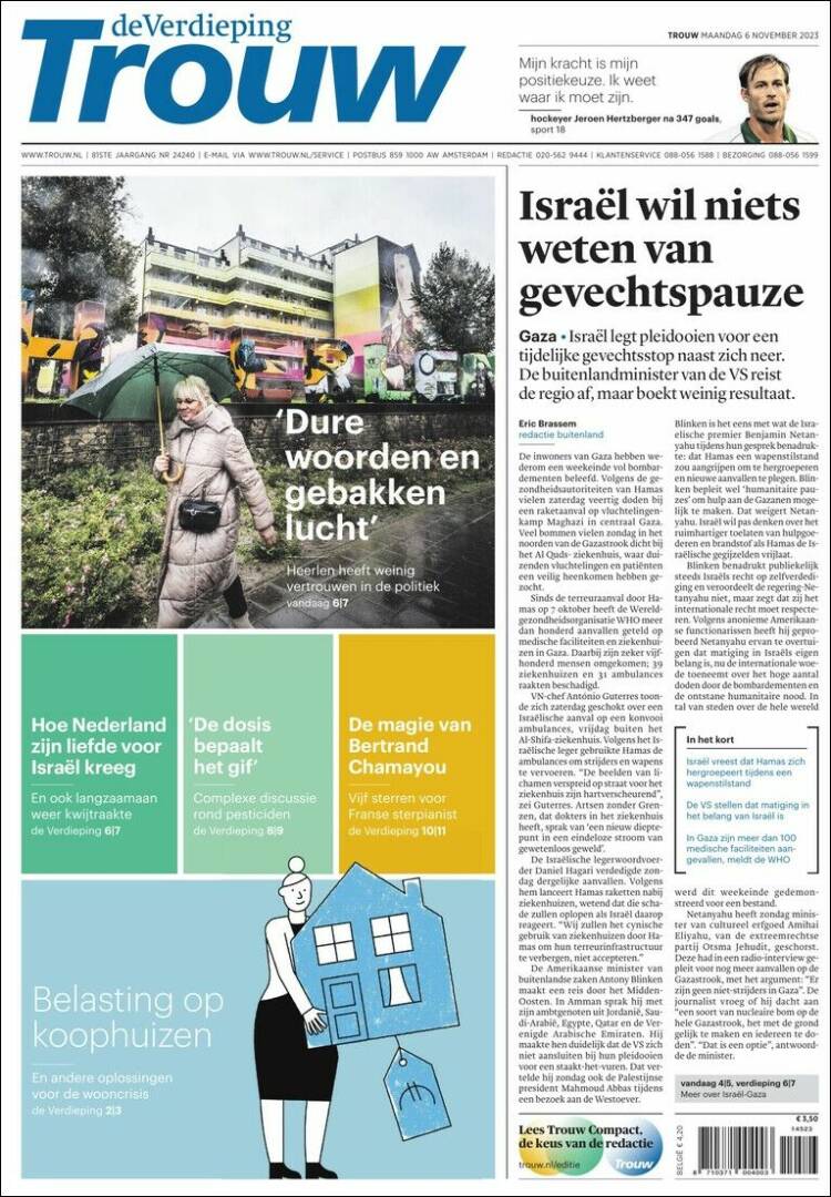 Portada de Trouw (Pa&iacute;ses Bajos)