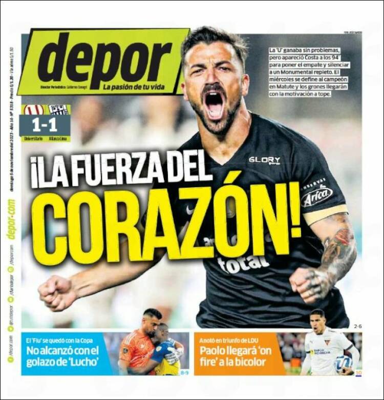 Portada de Depor (Per&uacute;)