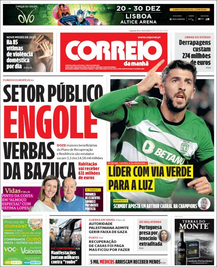 Portada de Correio da Manhã (Portugal)