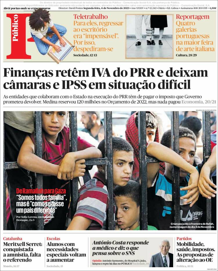 Portada de Público (Portugal)