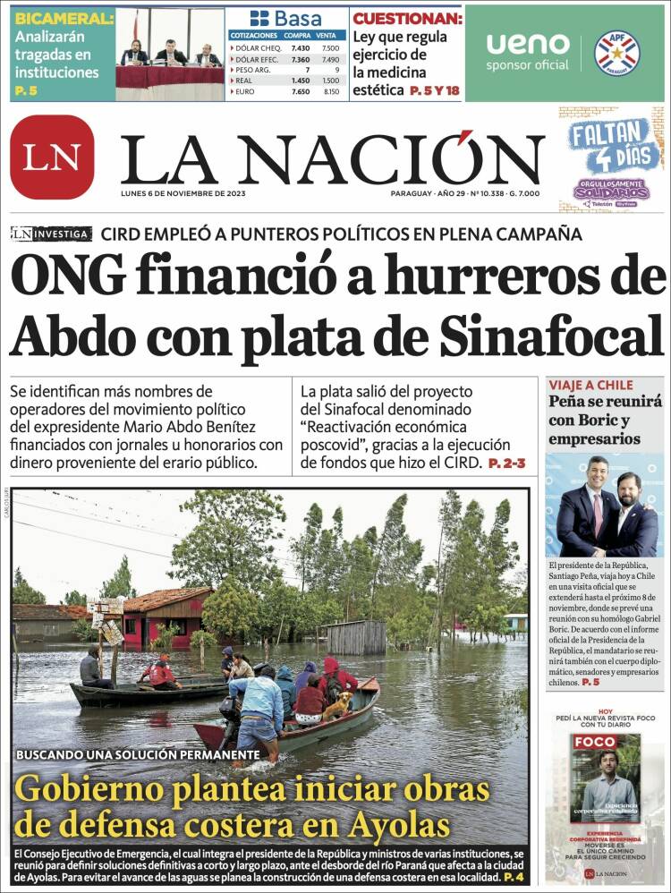 Portada de La Nación (Paraguay)