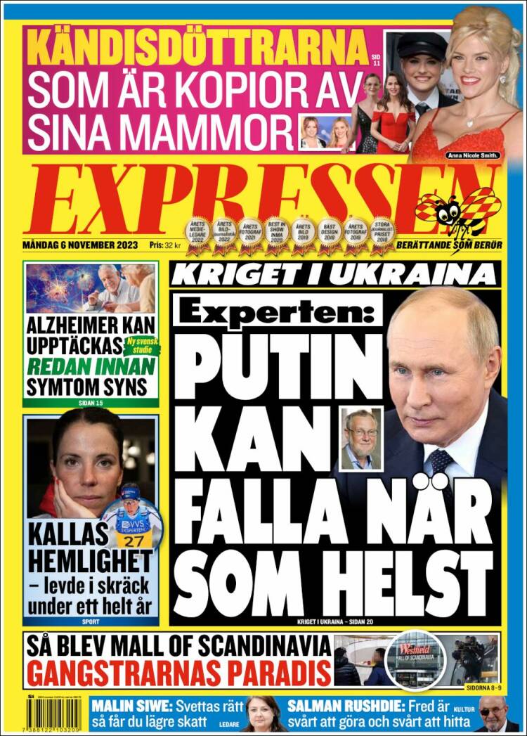 Portada de Expressen (Suecia)