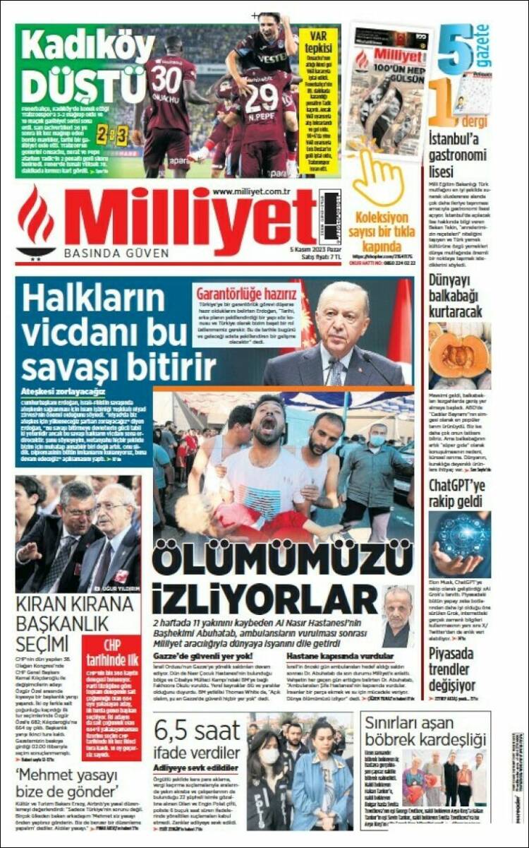 Portada de Milliyet (Turqu&iacute;a)