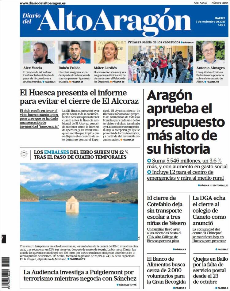 Portada de Diario del AltoAragón (España)