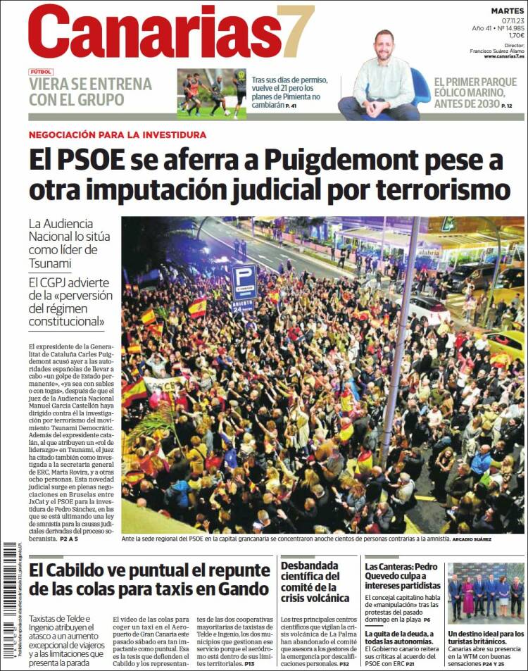 Portada de Canarias 7 (España)