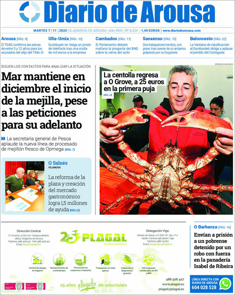Portada de Diario de Arousa (España)