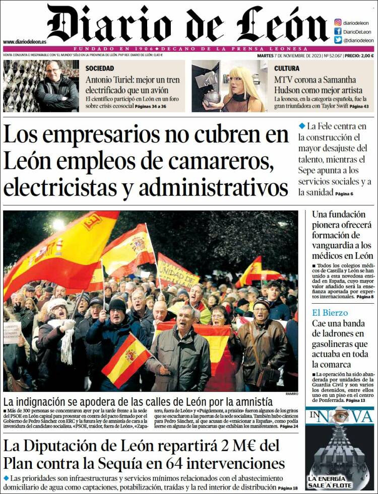 Portada de Diario de León (España)