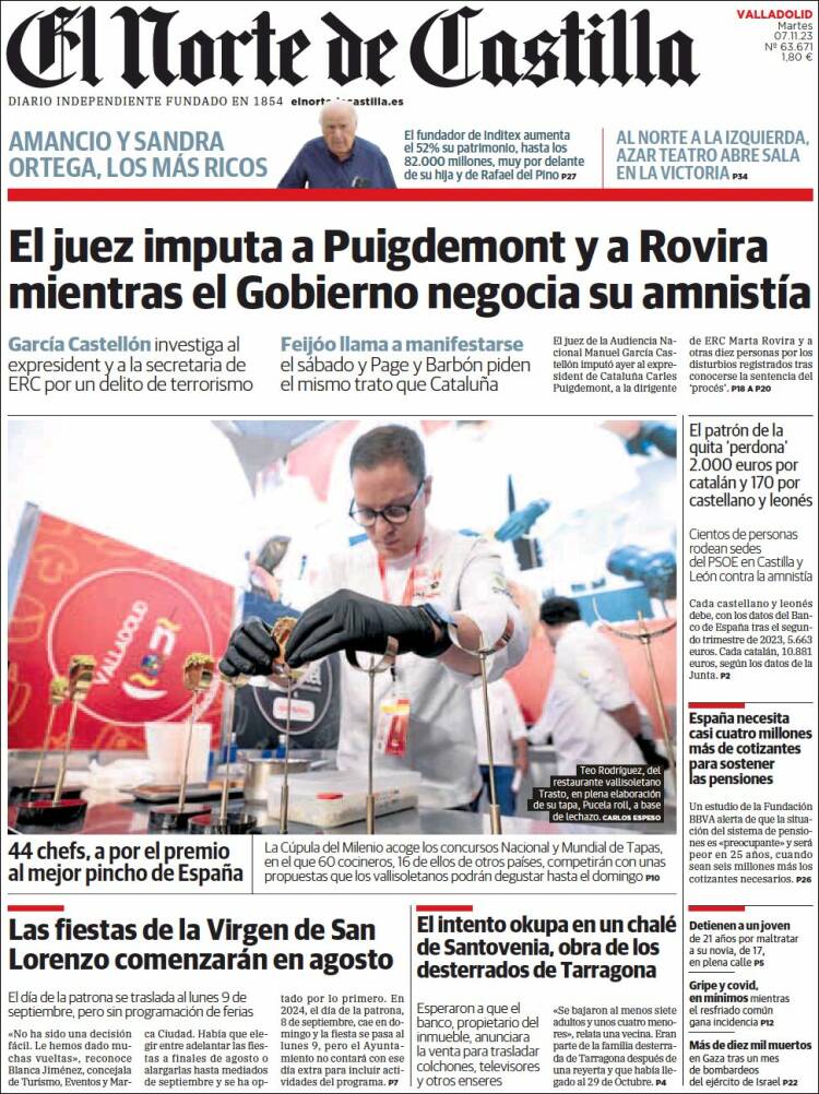 Portada de Norte de Castilla - Valladolid (España)
