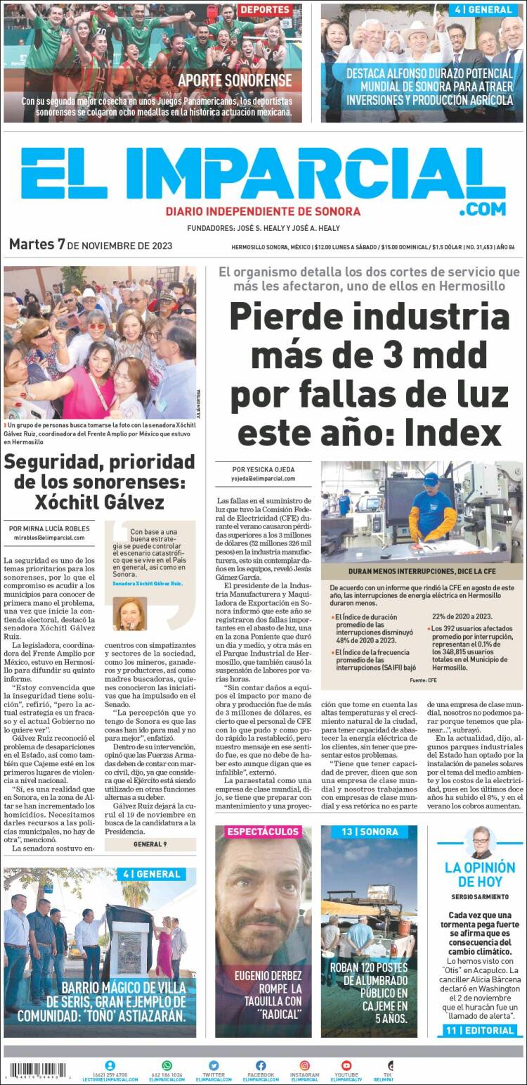 Portada de El Imparcial (México)