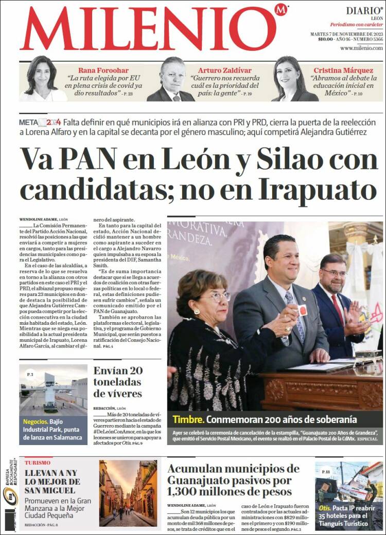 Portada de Milenio de León (México)