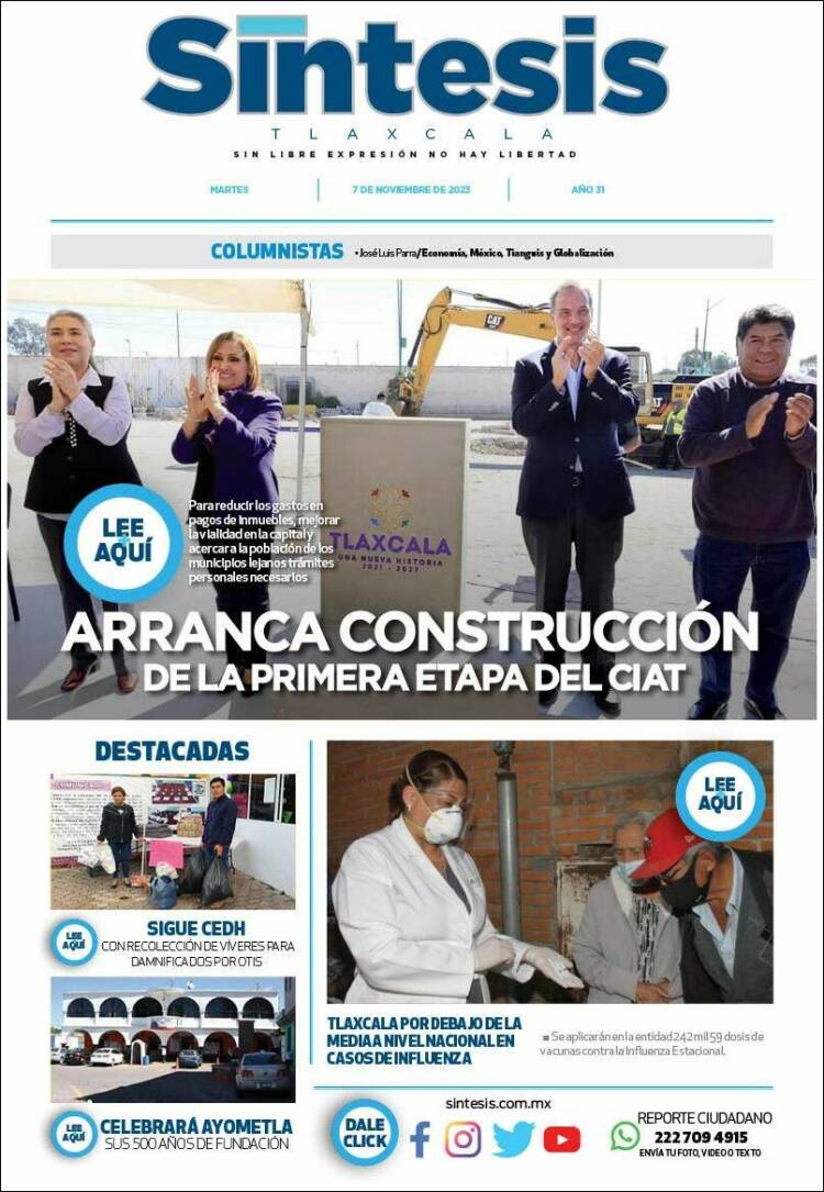 Portada de Síntesis de Tlaxcala (México)