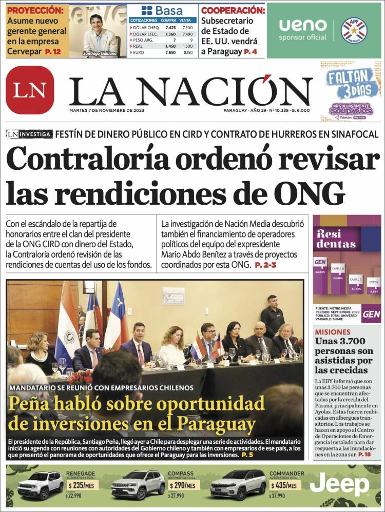 Portada de La Nación (Paraguay)