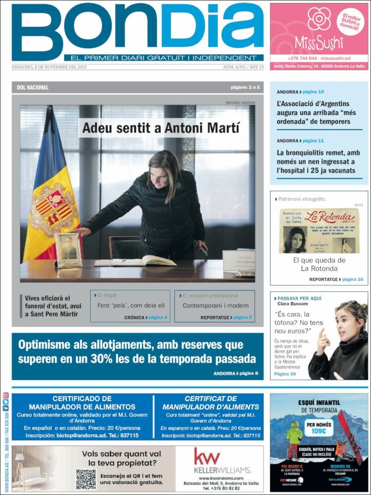 Portada de Diari Bondia (Andorra)