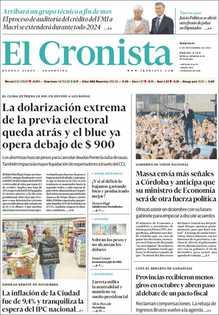 Portada de El Cronista Comercial (Argentina)