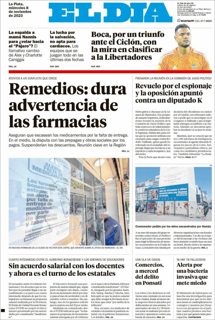 Portada de El Día de la Plata (Argentina)