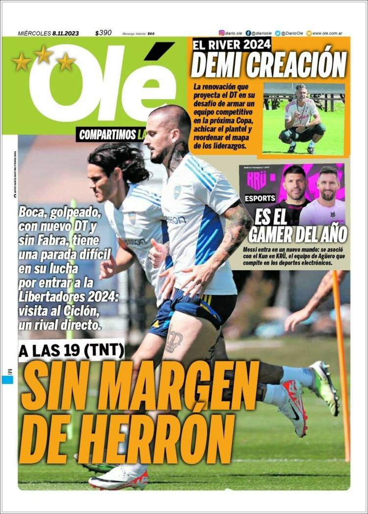 Portada de Olé (Argentina)