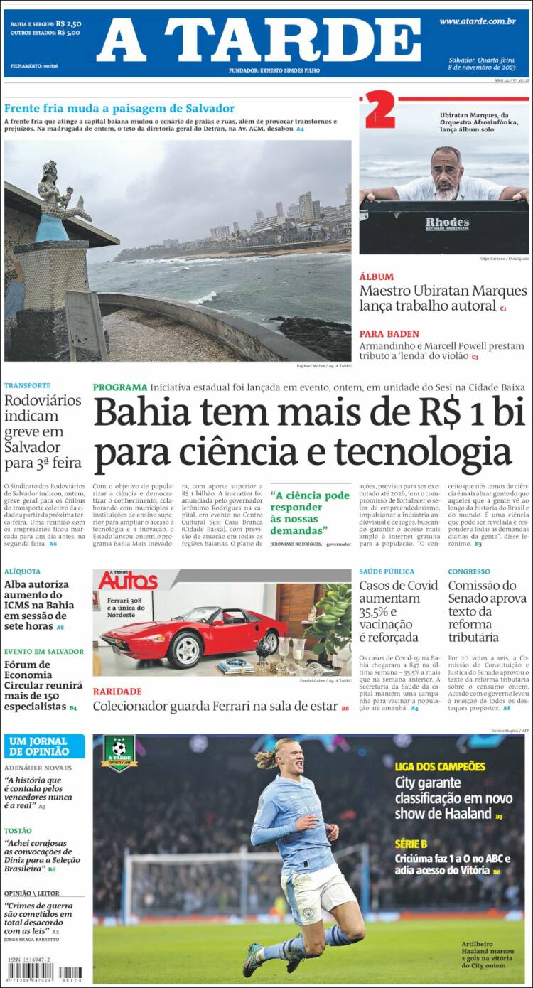 Portada de Diário A Tarde (Brasil)