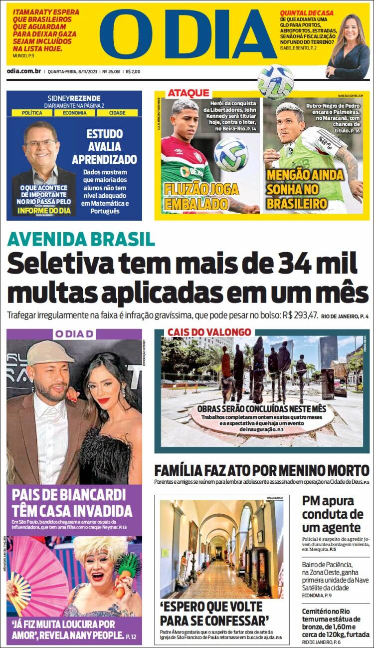 Portada de O Dia (Brasil)
