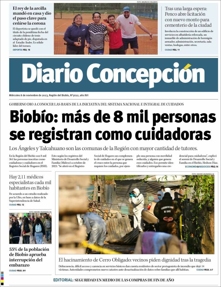 Portada de Diario de Concepción (Chile)