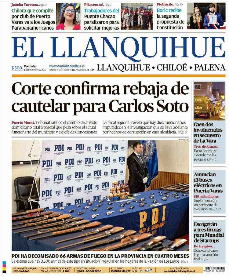 Portada de El Llanquihue (Chile)