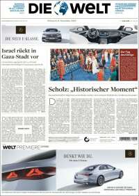 Portada de Die Welt (Alemania)