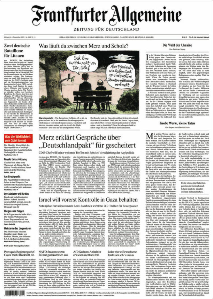 Portada de Frankfurter Allgemeine (Alemania)