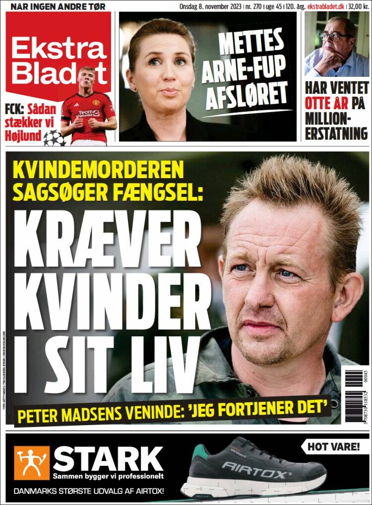 Portada de Ekstra Bladet (Dinamarca)