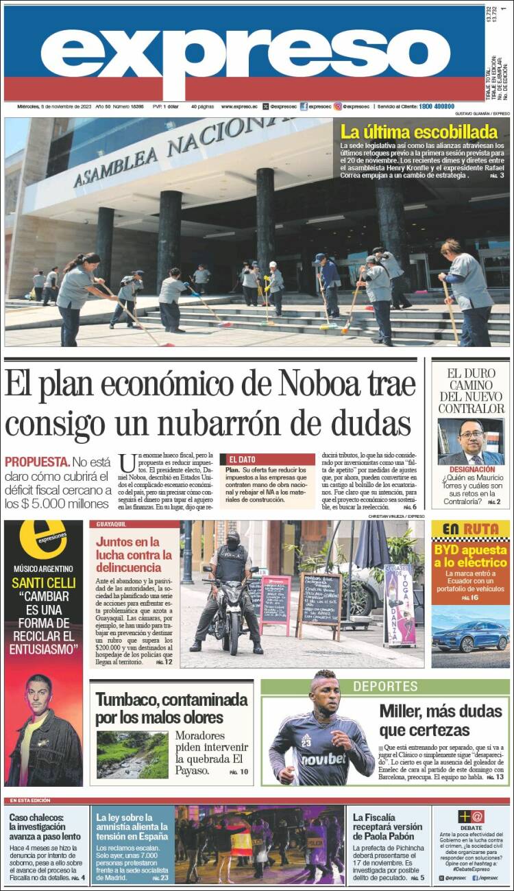 Portada de Expreso (Ecuador)