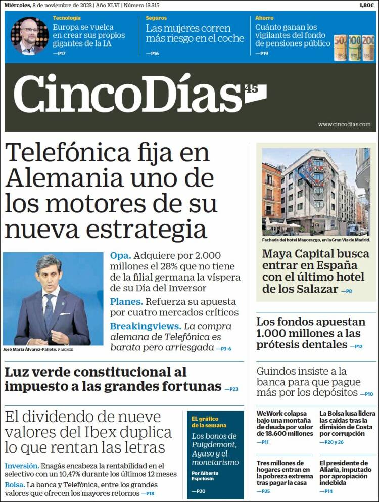 Portada de Cinco Días (Espa&ntilde;a)