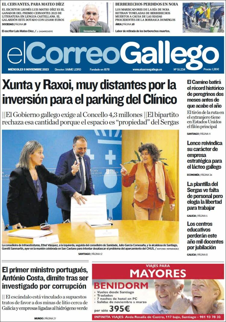 Portada de El Correo Gallego (España)