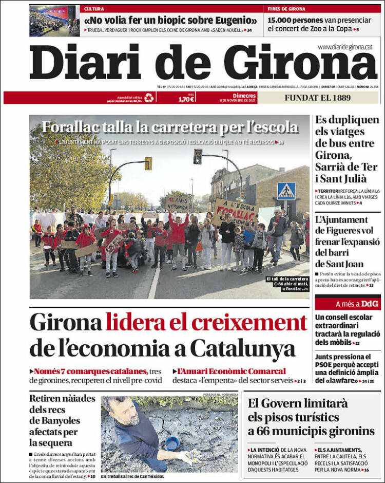Portada de Diari de Girona (España)