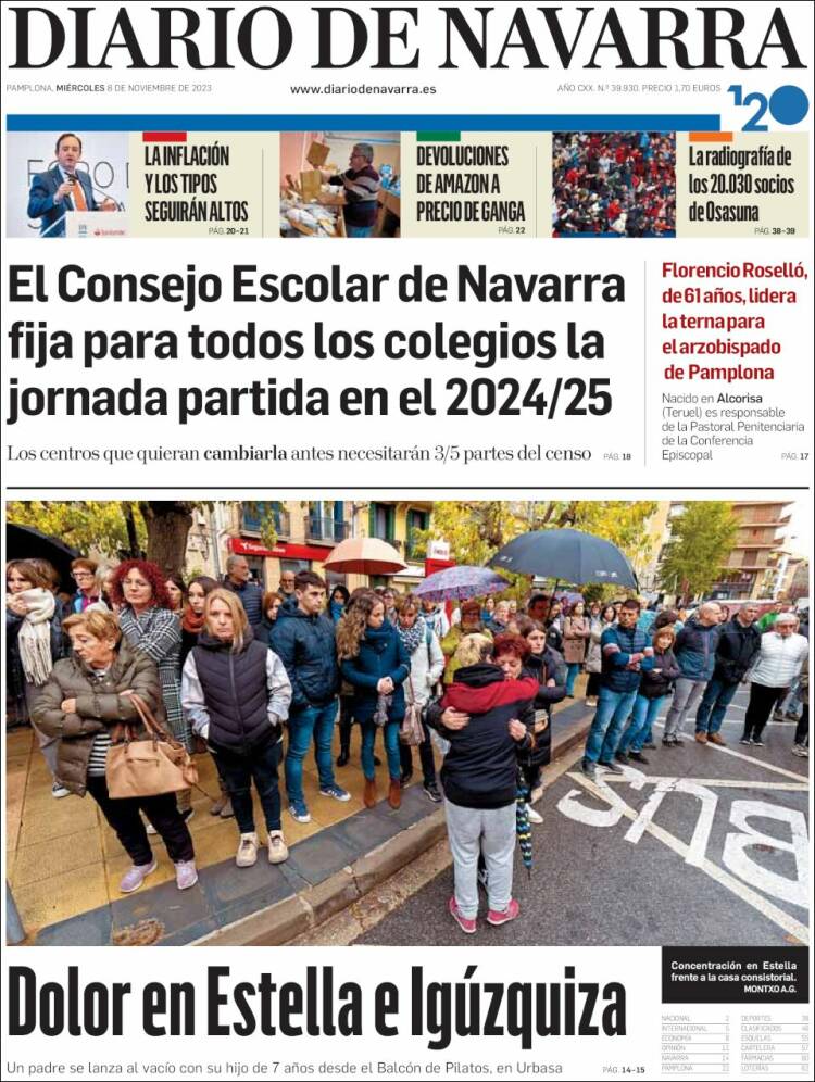 Portada de Diario de Navarra (España)