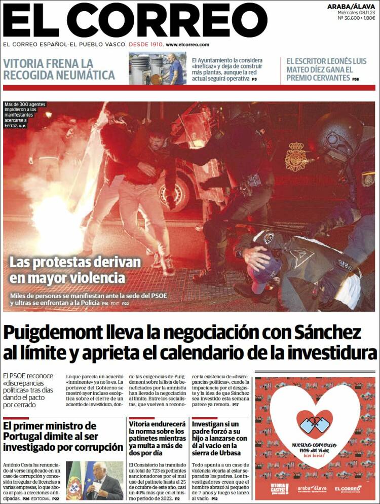 Portada de El Correo - Álava (España)