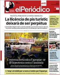 Portada de El Periódico de Catalunya (España)