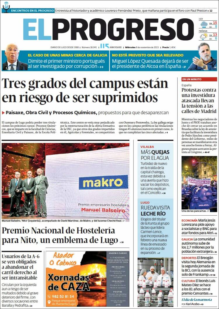 Portada de El Progreso (España)