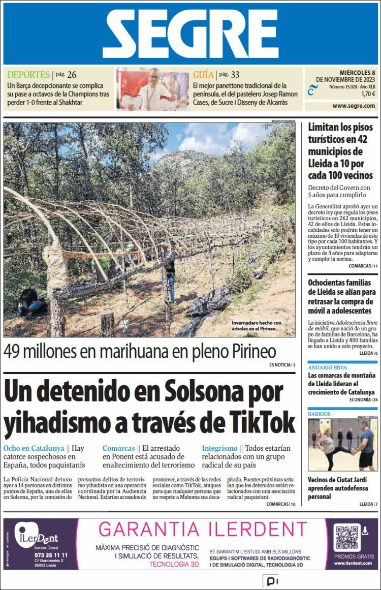 Portada de Segre  (España)