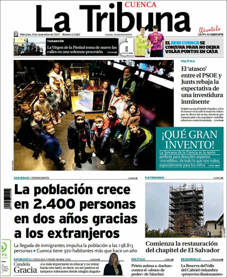 Portada de La Tribuna de Cuenca (España)