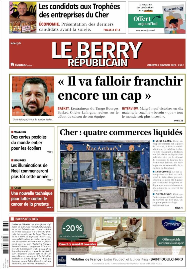 Portada de Berry Republicain (Francia)