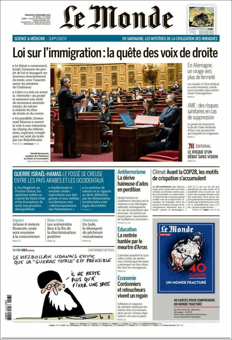 Portada de Le Monde (Francia)