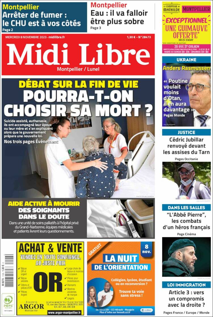 Portada de Midi Libre (Francia)