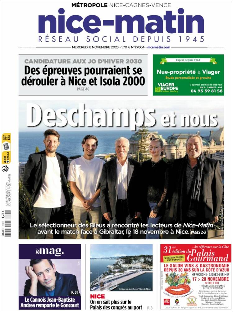Portada de Nice-Matin (Francia)
