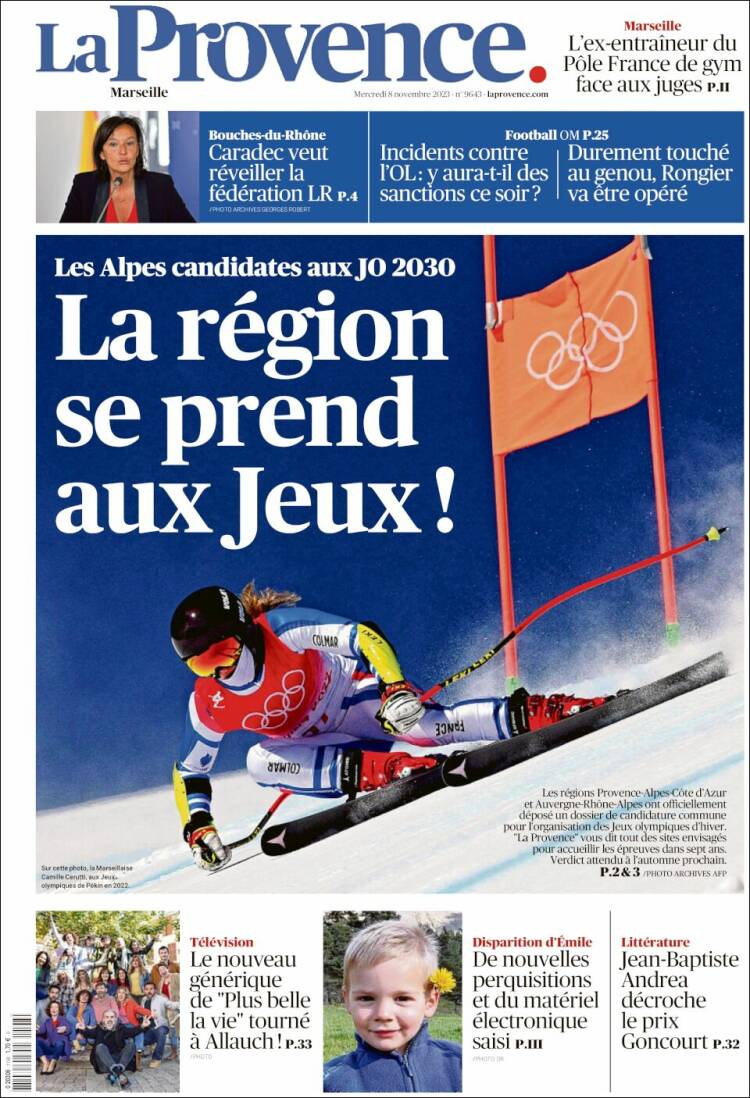 Portada de La Provence (Francia)