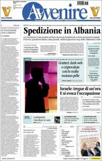 Portada de Avvenire (Italia)