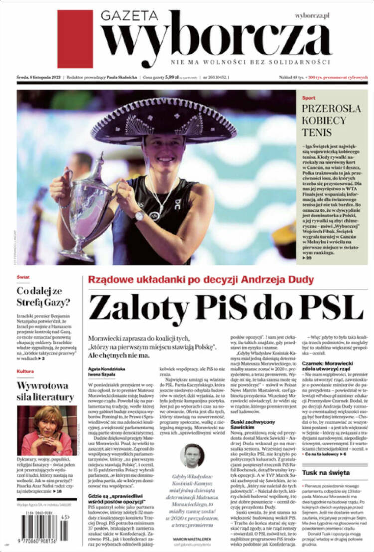 Portada de Gazeta Wyborcza (Polonia)
