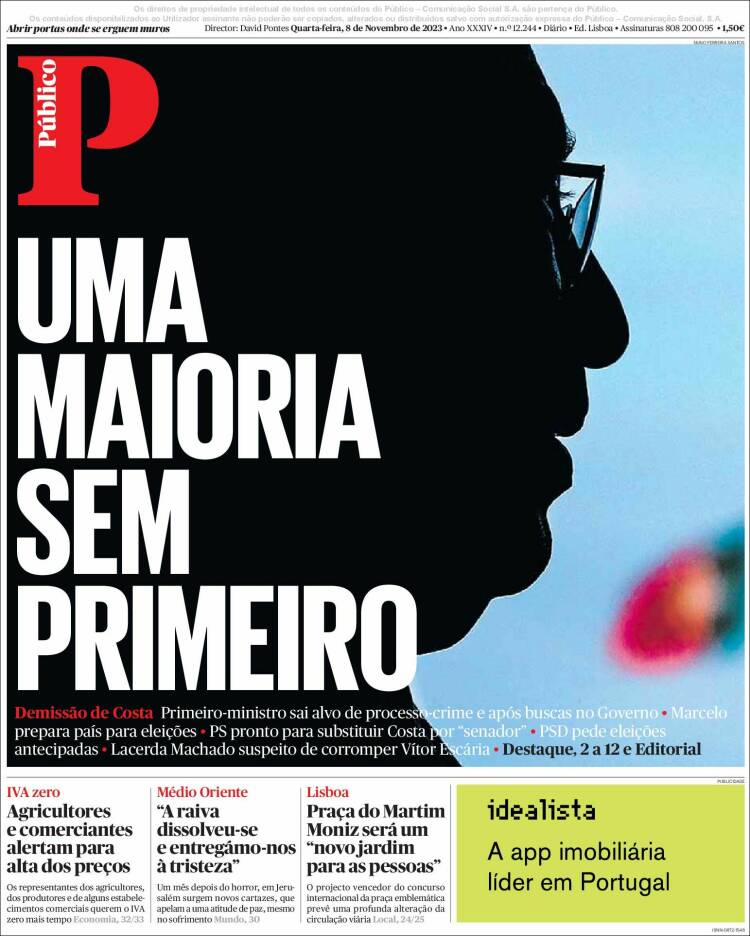 Portada de Público (Portugal)