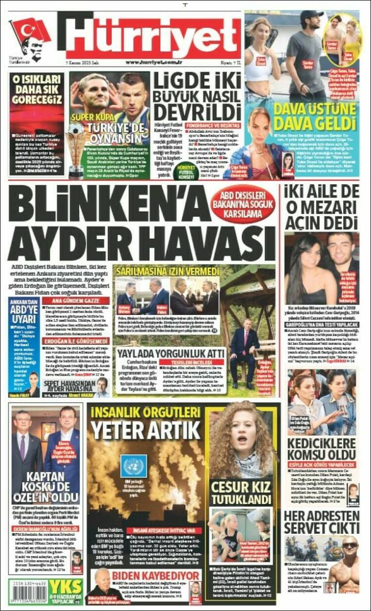 Portada de Hürriyet (Turqu&iacute;a)