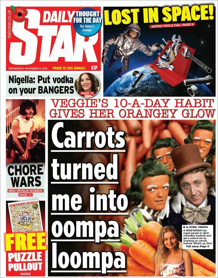 Portada de Daily Star (Reino Unido)
