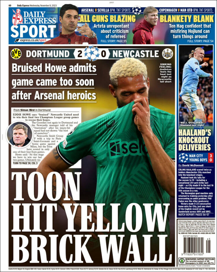 Portada de Express Sport (Reino Unido)